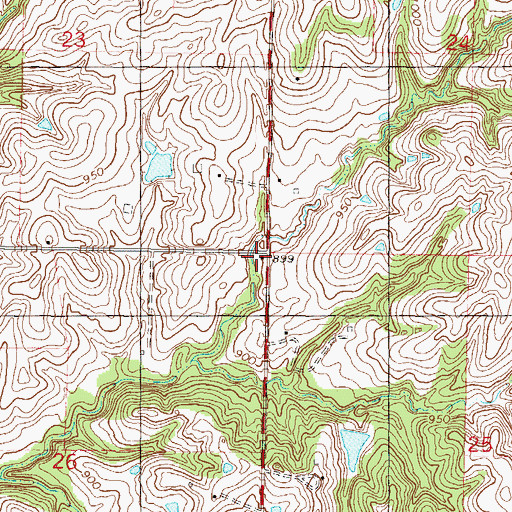 Topographic Map of Coxe School, MO