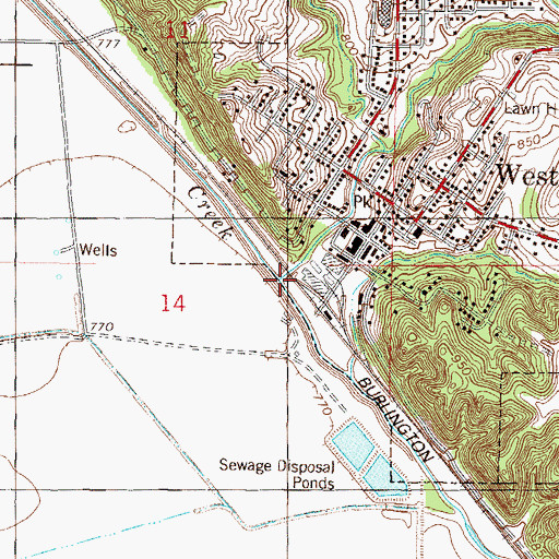 Topographic Map of Pedee Creek, MO