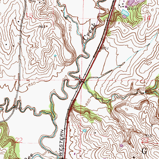 Topographic Map of Singleton Branch, MO