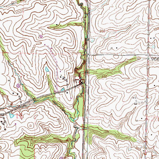 Topographic Map of Duncan, MO