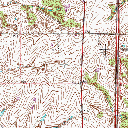 Topographic Map of Woodland School (historical), MO