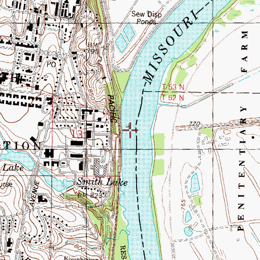 Topographic Map of Fort Bridge (historical), KS