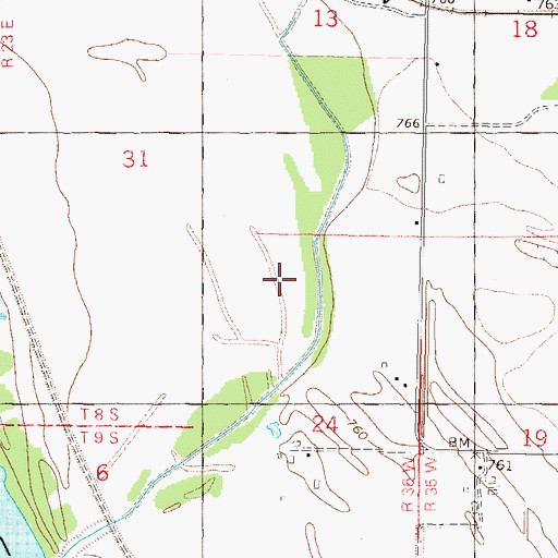 Topographic Map of Slabtown Slough (historical), MO