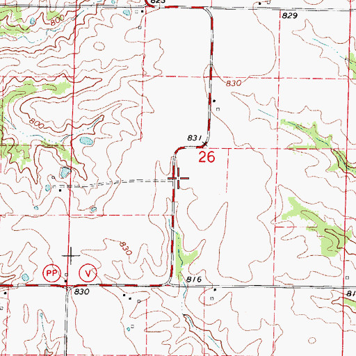 Topographic Map of Prairie View School (historical), MO