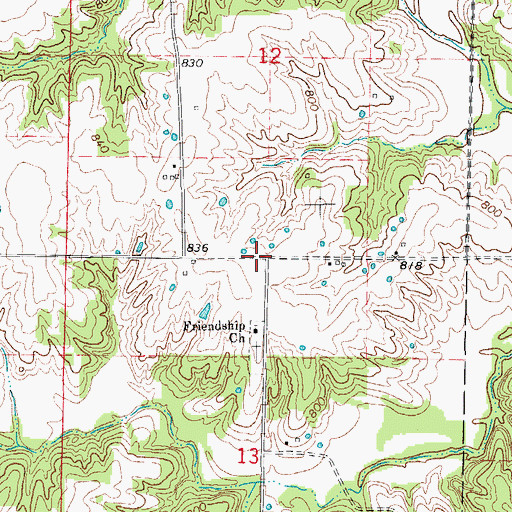 Topographic Map of Narrows Creek (historical), MO