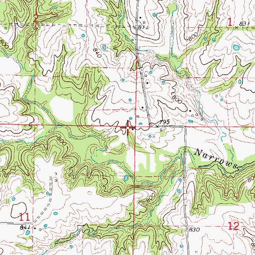Topographic Map of Walker School, MO