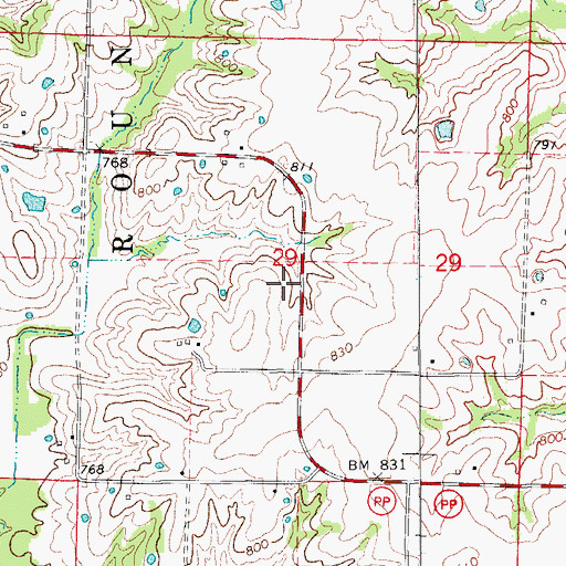 Topographic Map of Walker School (historical), MO