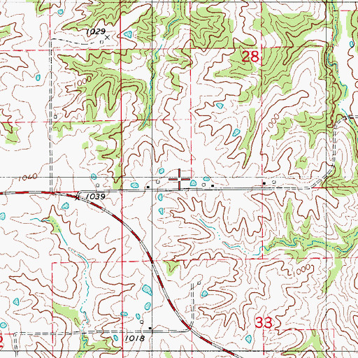 Topographic Map of East Dodson School (historical), MO