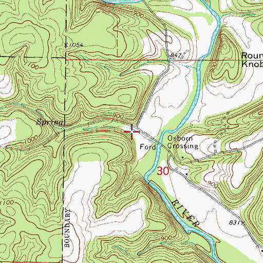 Topographic Map of Round Valley School (historical), MO
