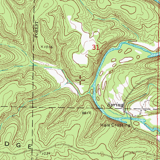 Topographic Map of Omba Store, MO