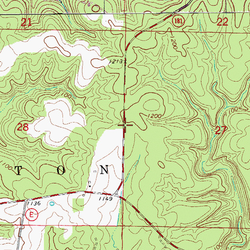 Topographic Map of New Arlyn School (historical), MO