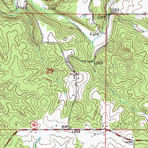 Topographic Map of West Liberty School, MO