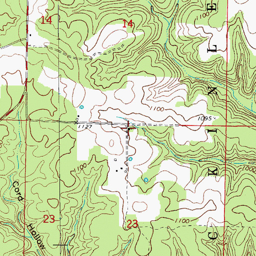 Topographic Map of Flatrock School, MO