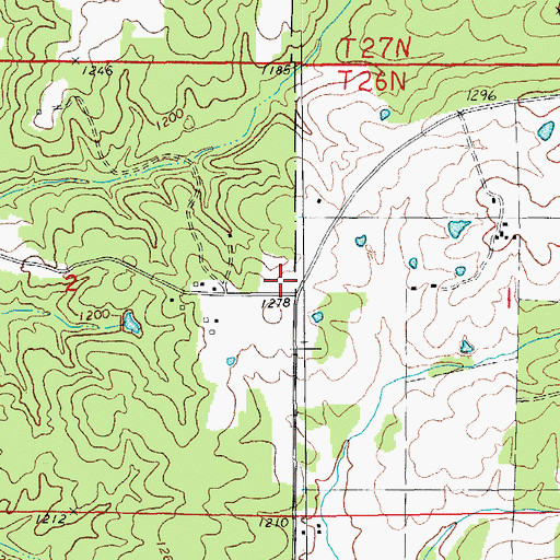 Topographic Map of Noblett School (historical), MO