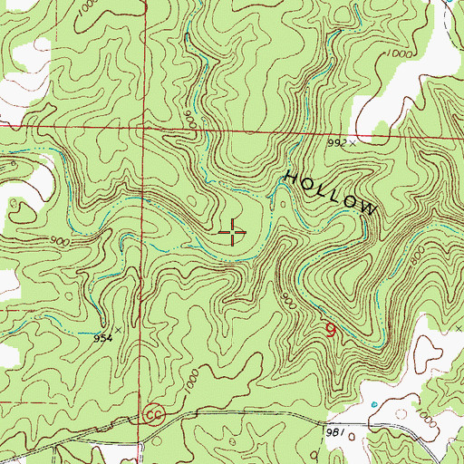Topographic Map of Pine Valley School (historical), MO