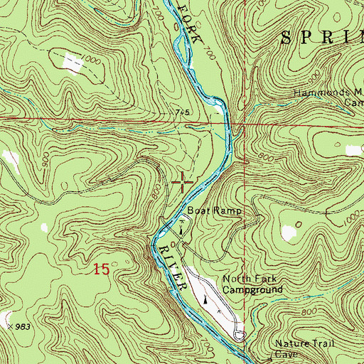 Topographic Map of Hammonds Mill (historical), MO