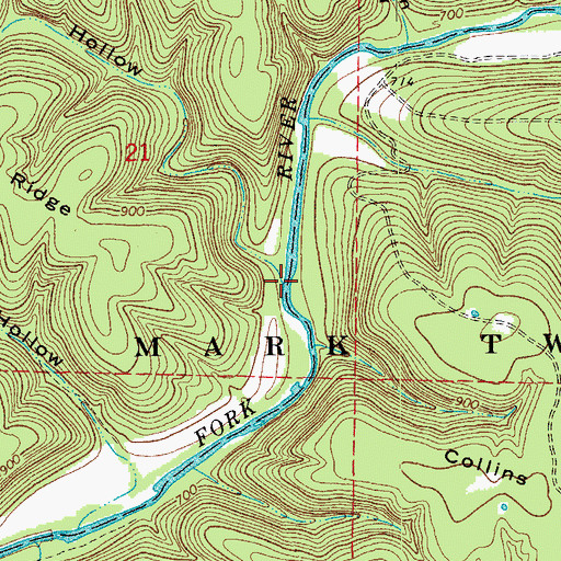 Topographic Map of Arnold Branch, MO