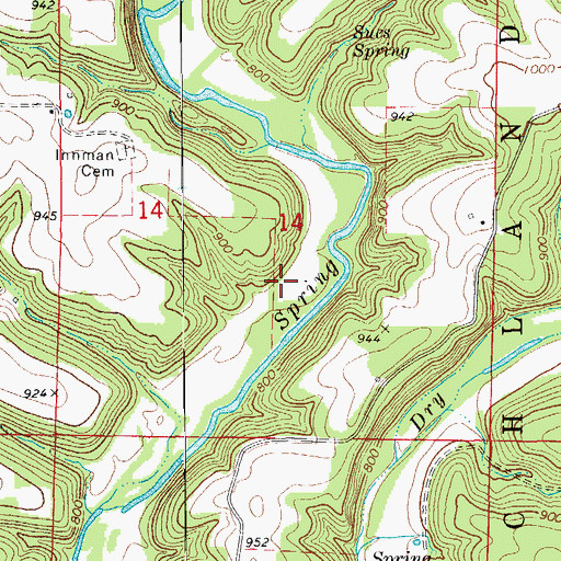 Topographic Map of Round Top School (historical), MO