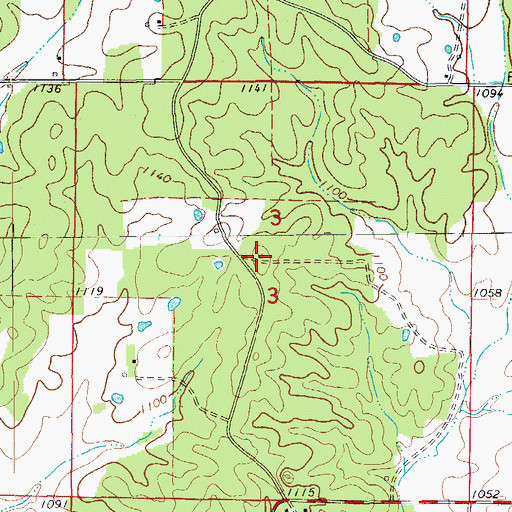 Topographic Map of Oak Grove School, MO
