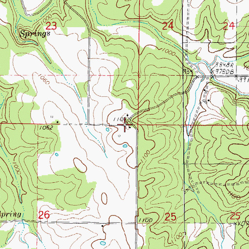 Topographic Map of Turner School, MO