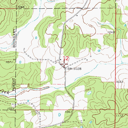 Topographic Map of Hopkins School (historical), MO