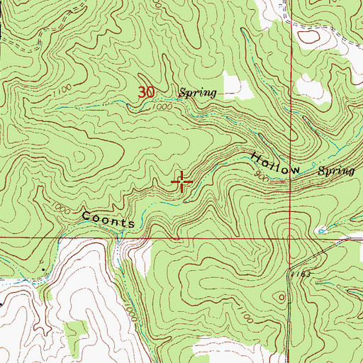Topographic Map of East Dogwood School, MO