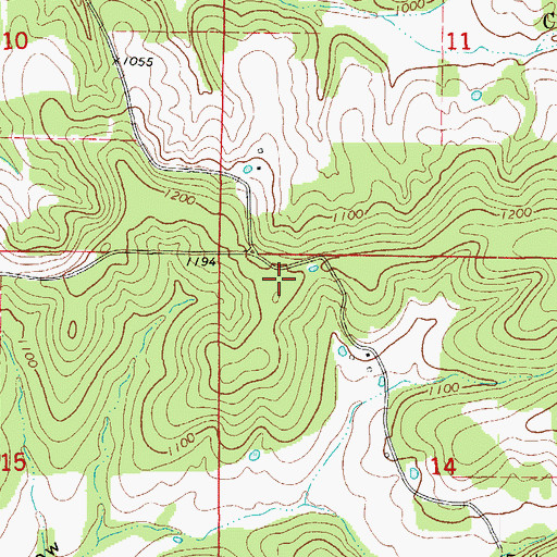 Topographic Map of Fairview School (historical), MO