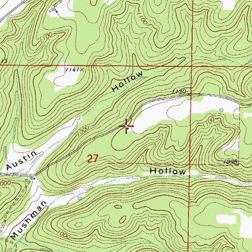 Topographic Map of Bakerfield School, MO