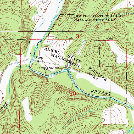 Topographic Map of Rippee (historical), MO