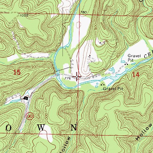 Topographic Map of Diamond School, MO