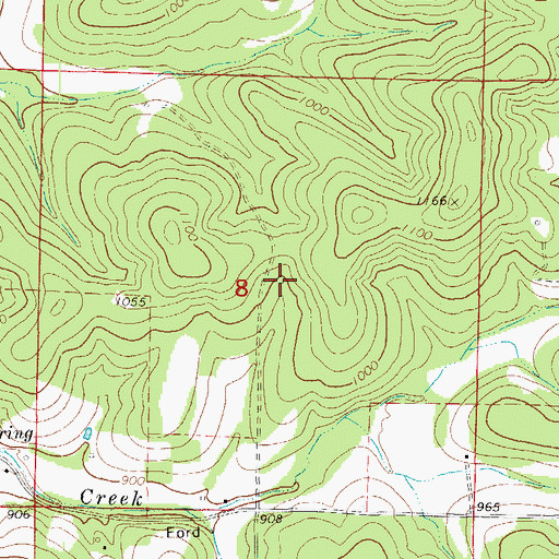 Topographic Map of Whiteoak Grove School (historical), MO