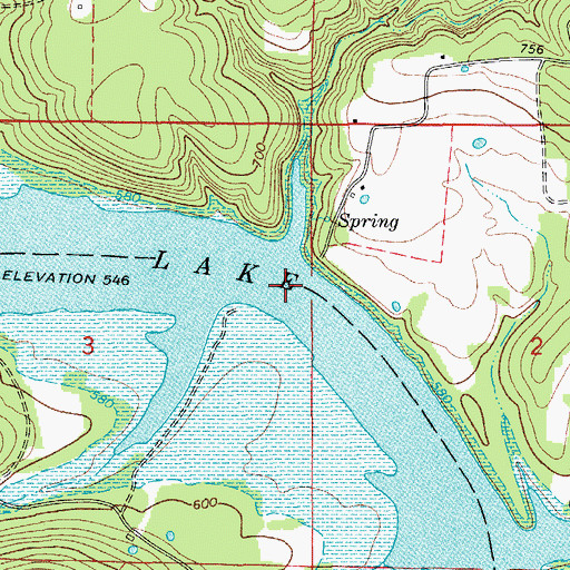 Topographic Map of Pumphrey Ford (historical), MO