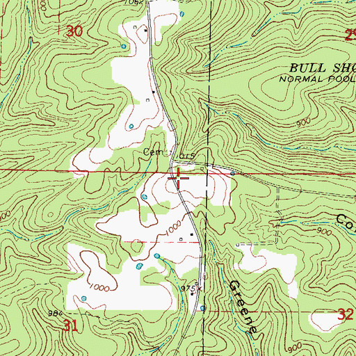 Topographic Map of Northview School (historical), MO