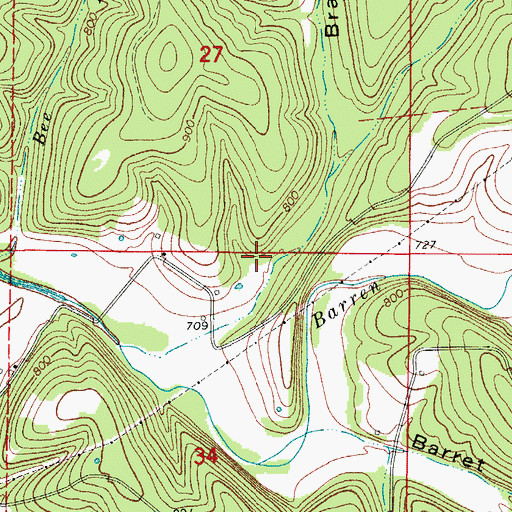 Topographic Map of Oakdale School (historical), MO