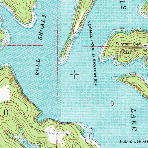 Topographic Map of Turnbull Cemetery (historical), MO