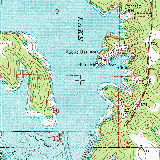 Topographic Map of Burse Ford (historical), MO