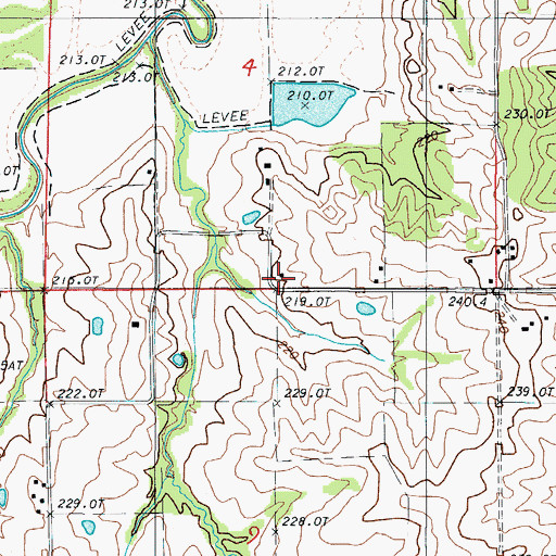 Topographic Map of Bowman School (historical), MO