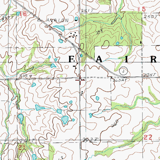 Topographic Map of Center School, MO