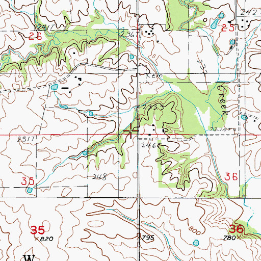 Topographic Map of Cap School (historical), MO