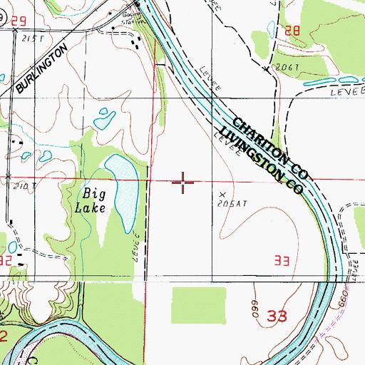 Topographic Map of Dry Lake (historical), MO