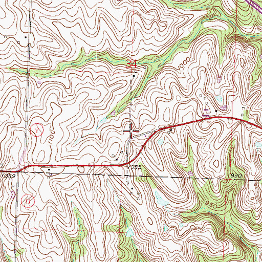 Topographic Map of Mayflower School (historical), MO