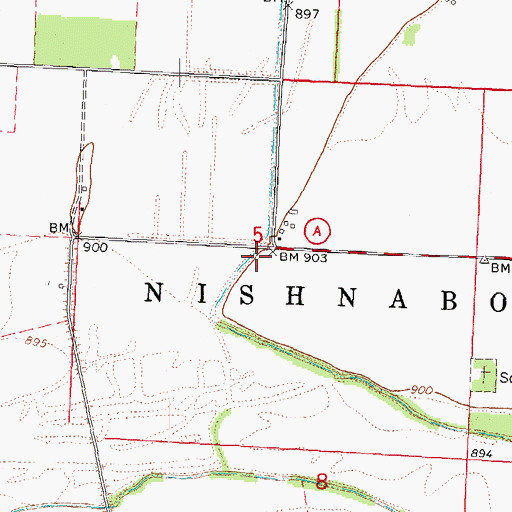 Topographic Map of Sunny Grove School (historical), MO