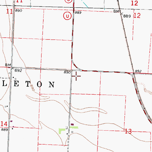 Topographic Map of Langdon School (historical), MO