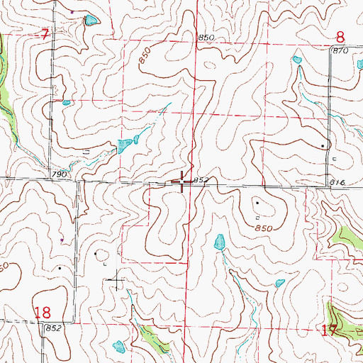 Topographic Map of Handly School (historical), MO