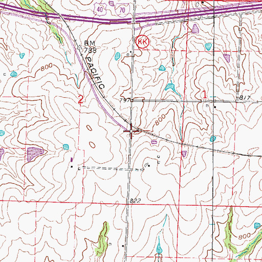 Topographic Map of Mulkey (historical), MO