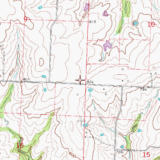 Topographic Map of Mock School (historical), MO