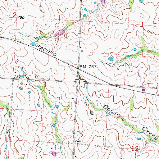 Topographic Map of Eureka School (historical), MO
