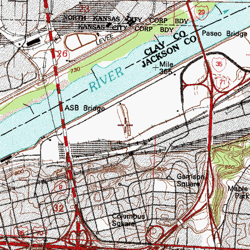 Topographic Map of French Bottom, MO