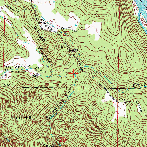 Topographic Map of Running Fork, AR