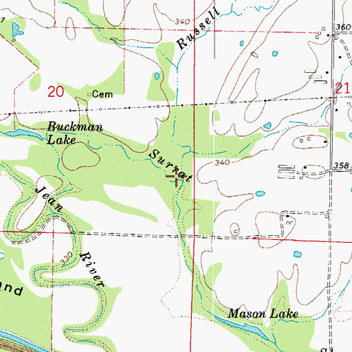 Topographic Map of Russell Branch, AR